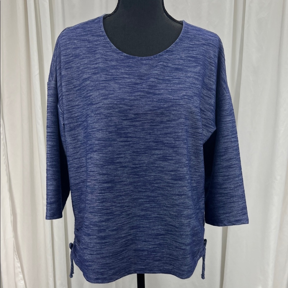 Chico's Heathered Blue Blouse Women’s M 12 Pullover Casual